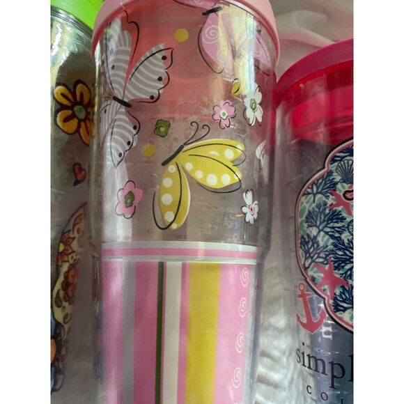Set Of 3 Decorative Insulated Tumblers With Lids & Colorful Designs - Picture 3 of 9